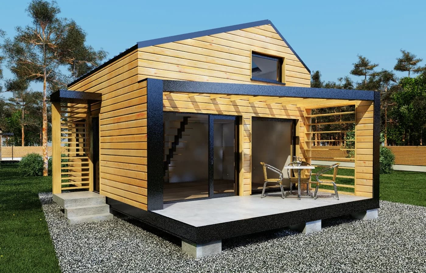 Kub Mini Up — semi-finished modular cabin for sale in Europe, 50 m²