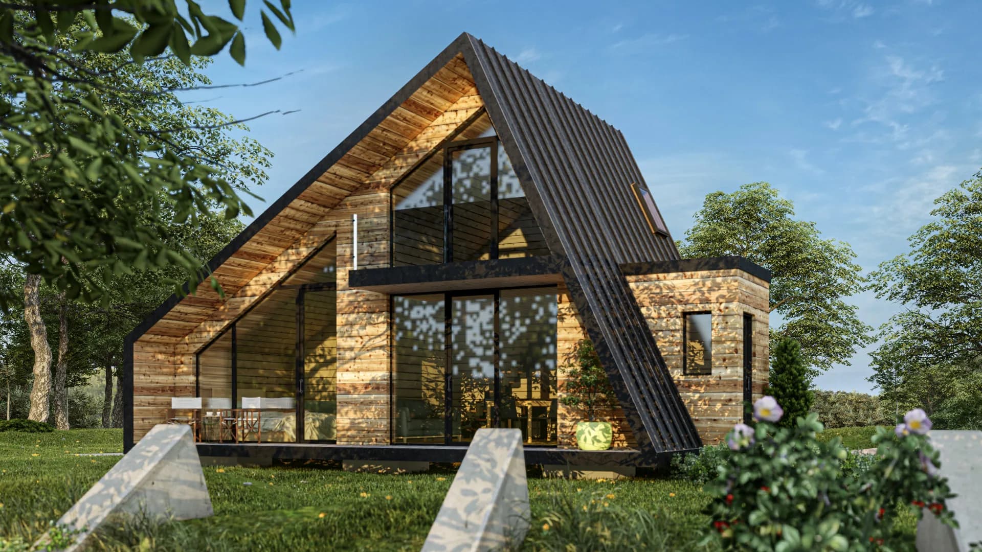 Semi-finished modular cabin in Europe — Luxury Up prefab cabin, 74 m²