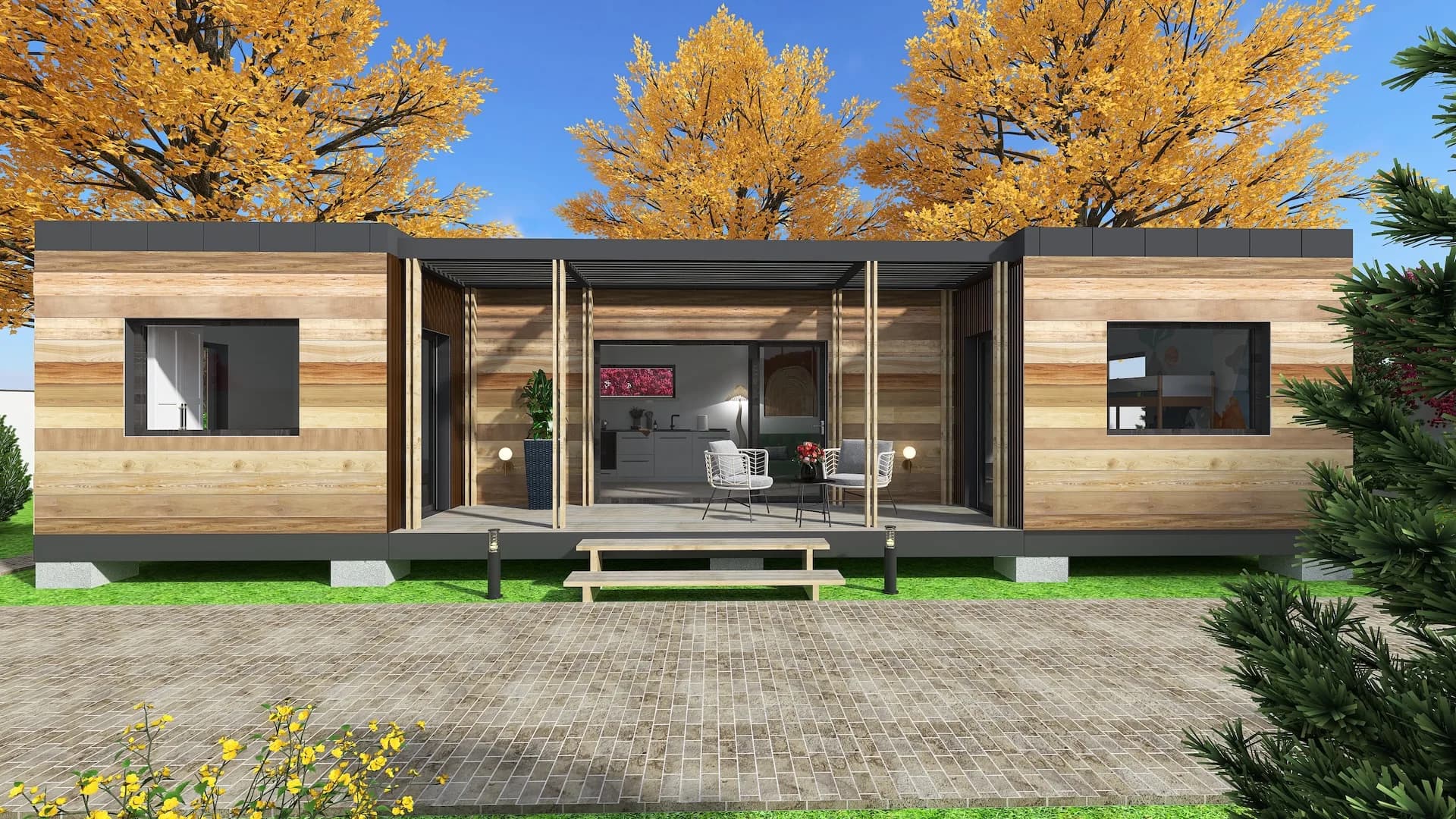 Modulo Diana Family — two-bedroom modular cabin in Europe, 47 m²