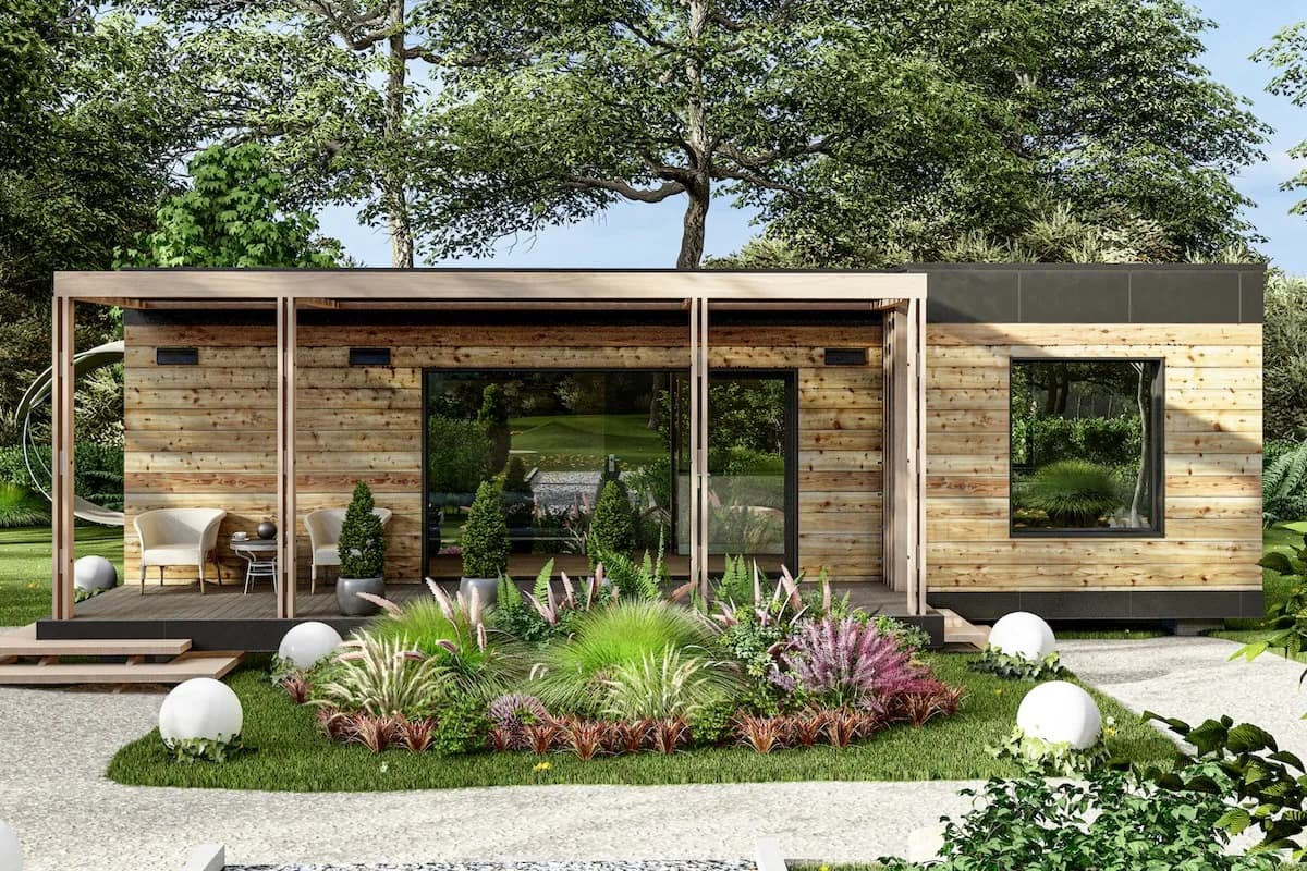 Modulo Evolutiv — modular vacation cabin in Europe, 35.7 to 47.5 m²